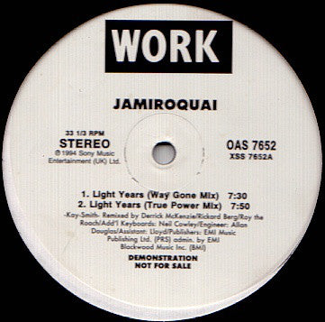 Jamiroquai : Light Years (12", Promo)