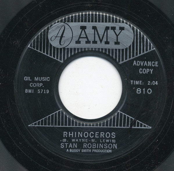 Stan Robinson (3) : Can She Give You Fever / Rhinoceros (7", Single, Promo, Styrene)