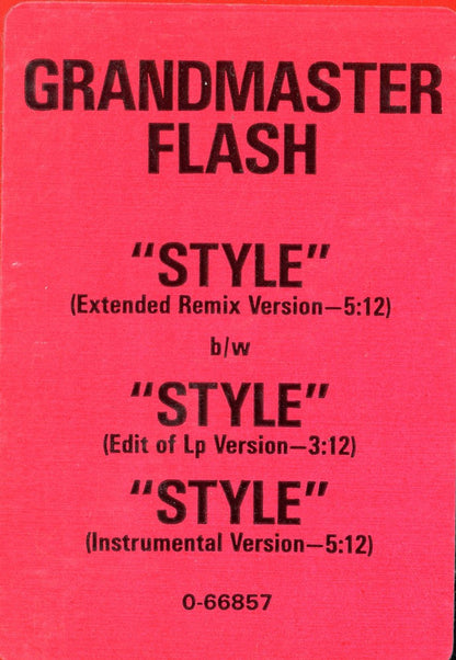Grandmaster Flash : Style (Peter Gunn Theme) (12", Single, Promo)