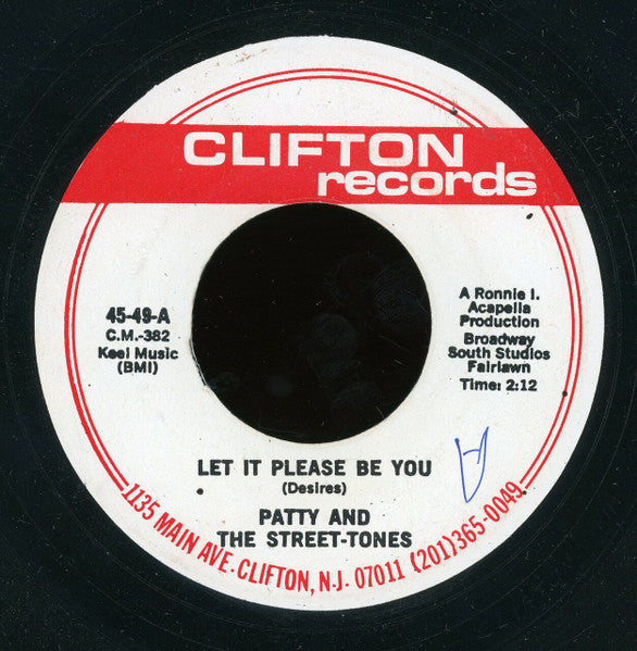 Patty & The Street-Tones : Let It Please Be You (7")
