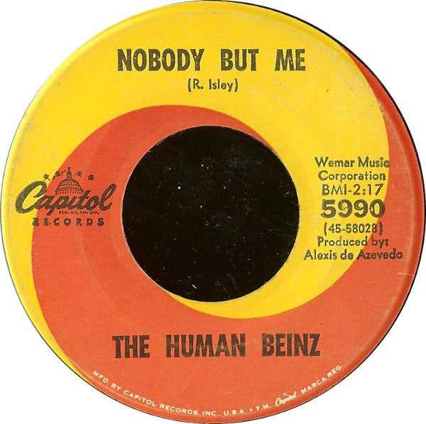 The Human Beinz : Nobody But Me (7", Single, Scr)
