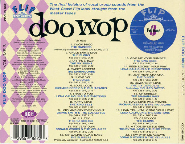 Various : Flip Doo Wop Volume 3 (CD, Album, Comp)