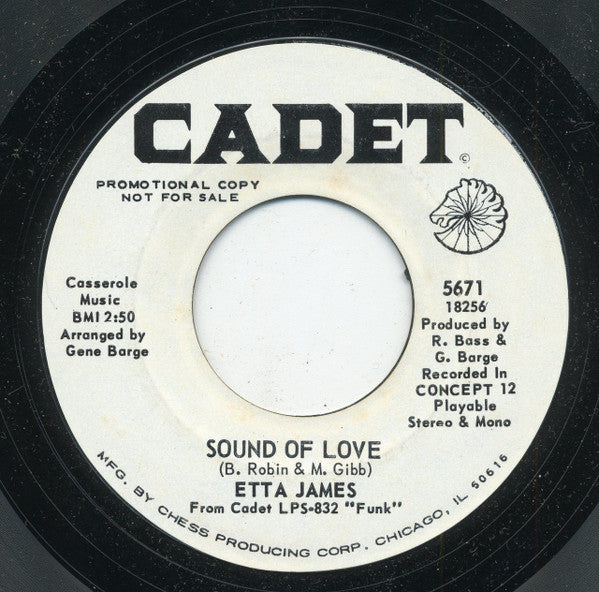 Etta James : When I Stop Dreaming / Sound Of Love (7", Promo, Styrene)