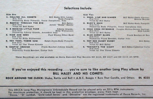 Bill Haley And His Comets : Rock 'n Roll Stage Show (LP, Album, Mono)