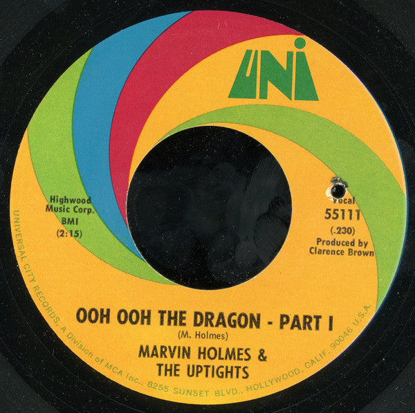 Marvin Holmes & The Uptights : Ooh Ooh The Dragon (7")