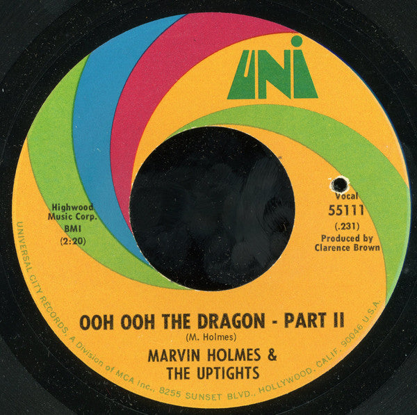 Marvin Holmes & The Uptights : Ooh Ooh The Dragon (7")