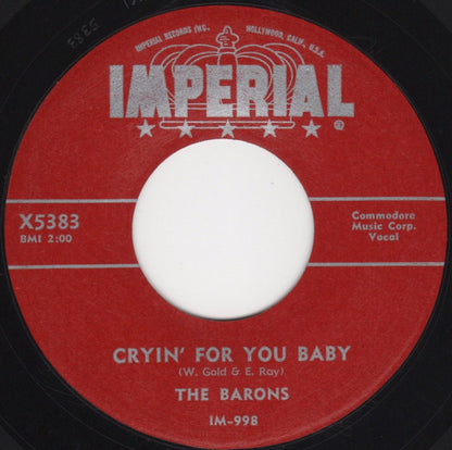 The Barons (25) : Cryin' For You Baby /  So Long, My Darling (7", Single)