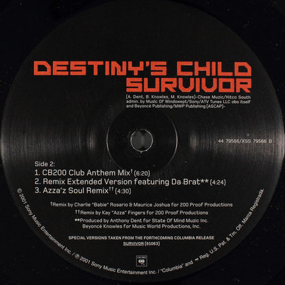 Destiny's Child : Survivor (Dance Mixes) (12")