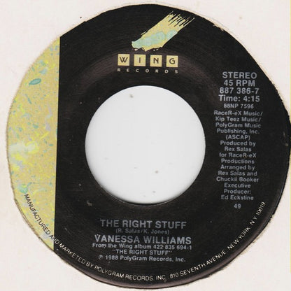 Vanessa Williams : The Right Stuff (7", Single)