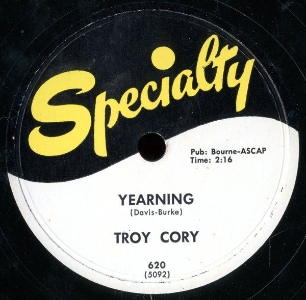 Troy Cory : Yearning / I'm Just A Lost Ball In High Weeds (Shellac, 10")