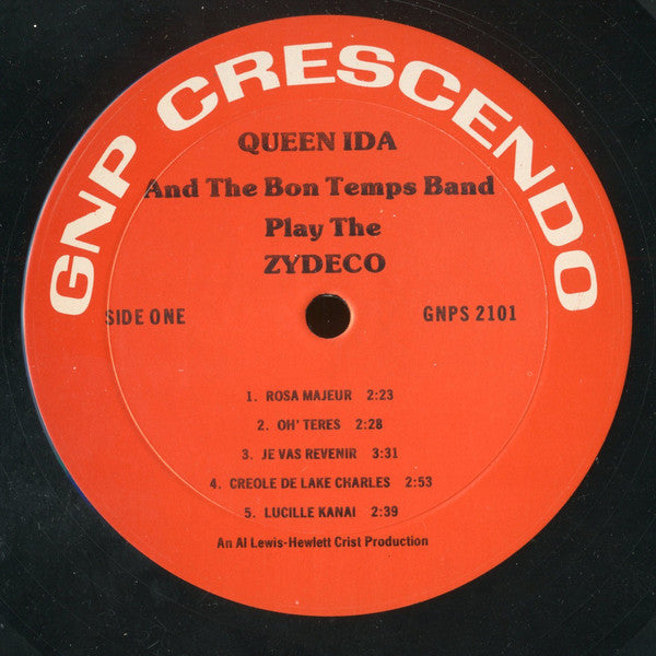 Queen Ida And The Bon Temps Zydeco Band : Queen Ida And The Bon Temps Band Play The Zydeco (LP, Album, Red)