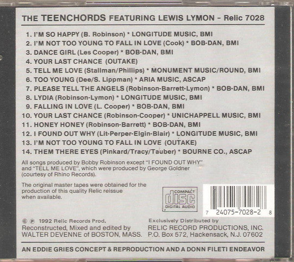Lewis Lymon And The Teenchords* : I'm So Happy (CD, Comp)