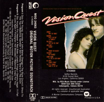 Various : Vision Quest (Original Motion Picture Soundtrack) (Cass, Album, Comp, Club, Dol)