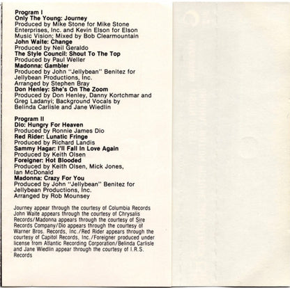 Various : Vision Quest (Original Motion Picture Soundtrack) (Cass, Album, Comp, Club, Dol)