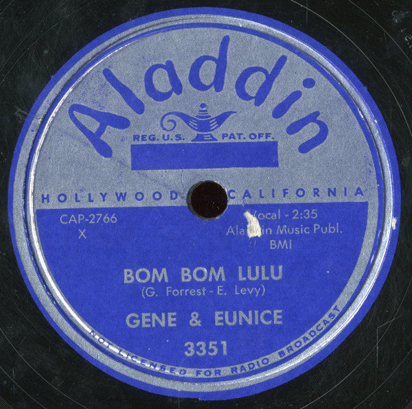 Gene And Eunice : Bom Bom Lulu / Hi Diddle Diddle (Shellac, 10")