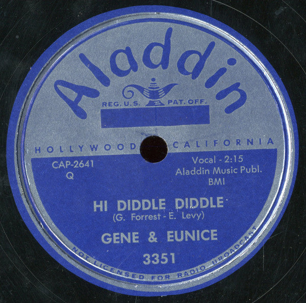 Gene And Eunice : Bom Bom Lulu / Hi Diddle Diddle (Shellac, 10")