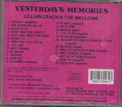 The Mellows : Yesterday's Memories (CD, Comp)