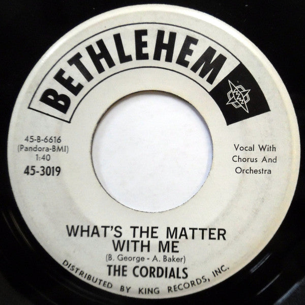 The Cordials (5) : What's The Matter With Me (7", Promo)
