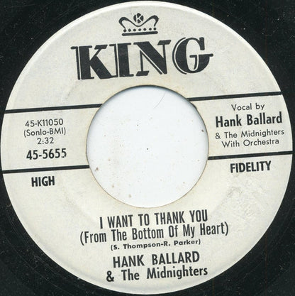 Hank Ballard & The Midnighters : I Want To Thank You (From The Bottom Of My Heart)  (7", Single, Promo)