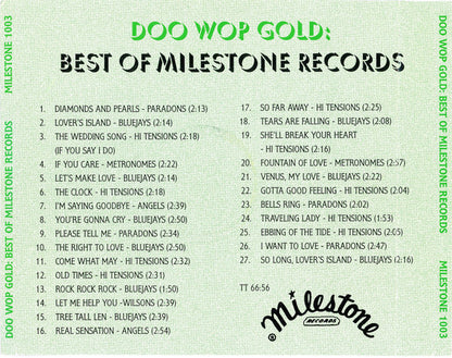 Various : Doo Wop Gold: Best Of Milestone Records (CD, Comp)