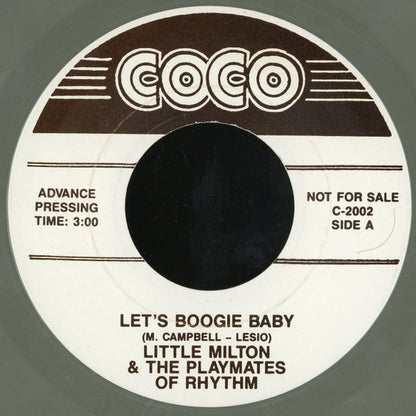 Little Milton And The Playmates Of Rhythm / The Numbers (26) : Let's Boogie Baby / My Pillow (7", Advance, Promo, Unofficial)