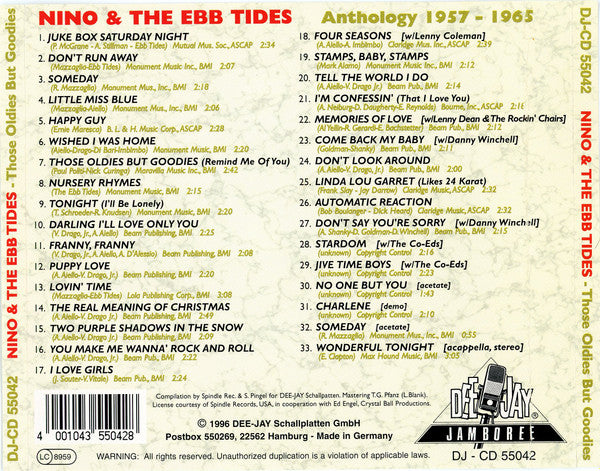 Nino & The Ebb Tides : Those Oldies But Goodies Anthology 1957-1965 (CD, Comp)