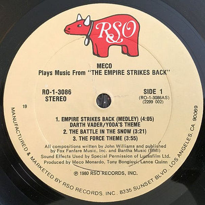Meco Monardo : Plays Music From 'The Empire Strikes Back' (10")