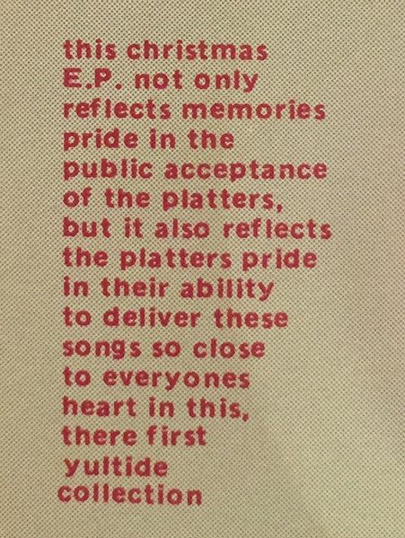 The Platters : Christmas With The Platters, Volume 1 (7", EP, Unofficial, Red)
