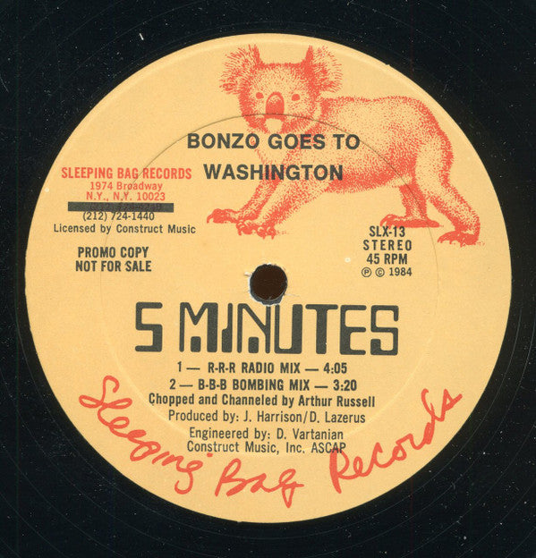 Bonzo Goes To Washington : 5 Minutes (12", Promo)