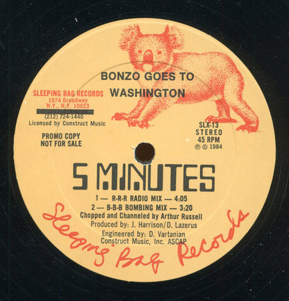 Bonzo Goes To Washington : 5 Minutes (12", Promo)