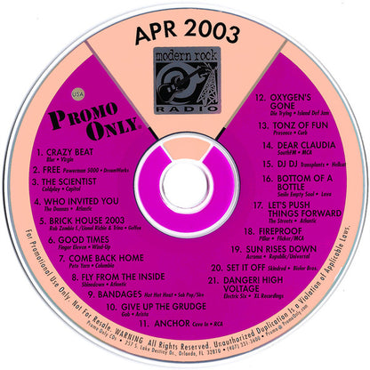 Various : Promo Only Modern Rock Radio: April 2003 (CD, Comp, Promo)