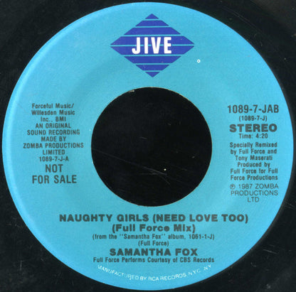 Samantha Fox : Naughty Girls (Need Love Too) (7", Single, Promo)