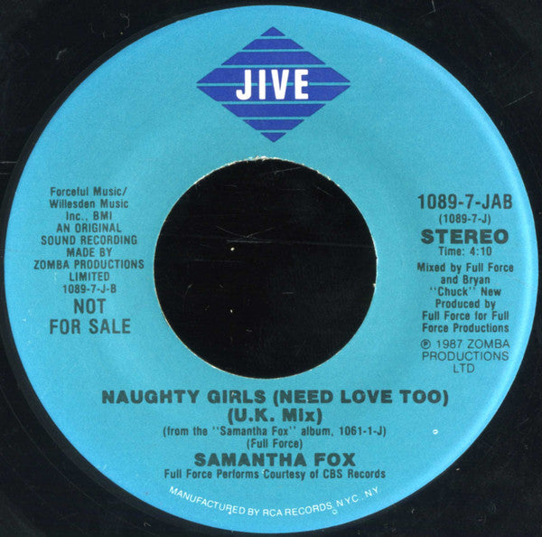 Samantha Fox : Naughty Girls (Need Love Too) (7", Single, Promo)