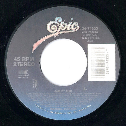 Michael Jackson : Jam (7")