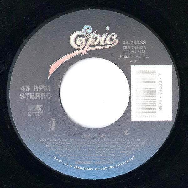 Michael Jackson : Jam (7")