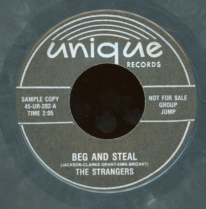 The Strangers (15) / Mary Wright (3) : Beg And Steal / One Guy (7", Promo, Unofficial, Gra)