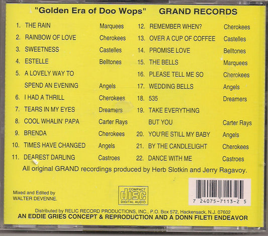 Various : The Golden Era Of Doowops: The Groups Of Grand Records (CD, Comp)