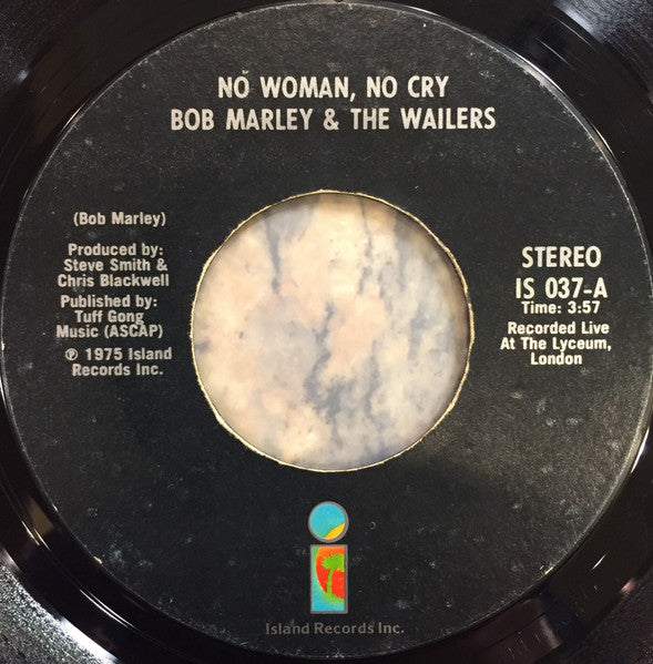 Bob Marley & The Wailers : No Woman, No Cry (7", Single, Styrene, Bla)