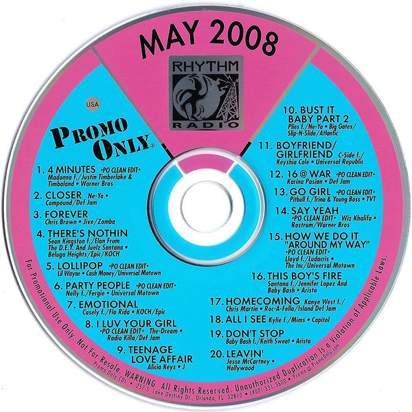 Various : Promo Only Rhythm Radio: May 2008 (CD, Comp, Promo)