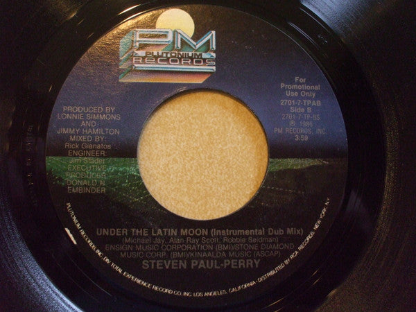 Steven Paul-Perry : Under The Latin Moon (7", Promo, Styrene)