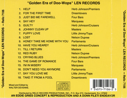 Various : The Golden Era Of Doowops: The Groups Of Len Records (CD, Comp)
