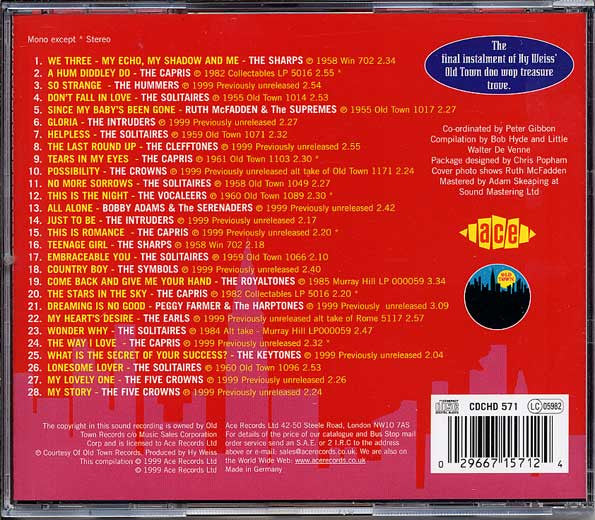 Various : Old Town Doo Wop Volume 5 (CD, Comp, Mono)