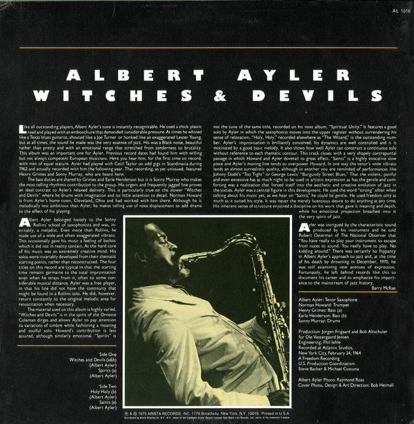 Albert Ayler : Witches & Devils (LP, Album, RE, Ter)