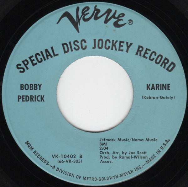 Bobby Pedrick : Maybe / Karine (7", Promo)