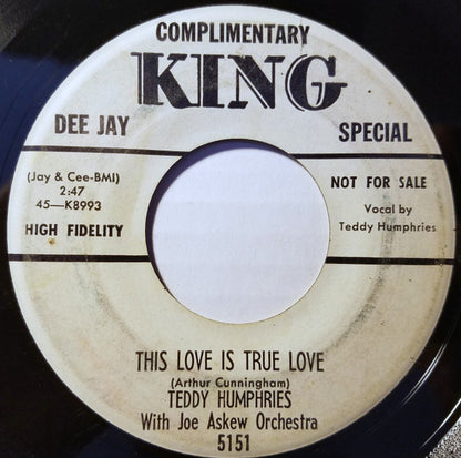 Teddy Humphries With Joe Askew Orchestra : Without A Song / This Love Is True Love (7", Mono, Promo)