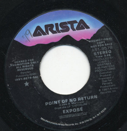 Exposé : Point Of No Return (7", Single, Promo, Styrene)