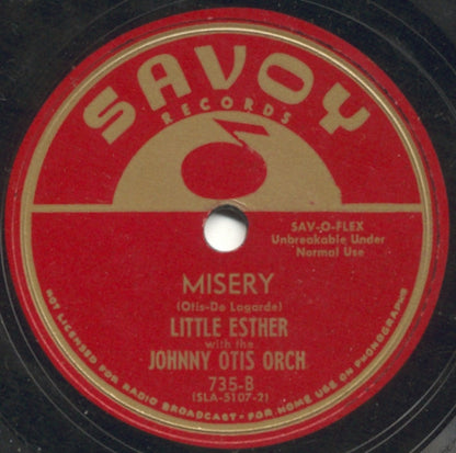 Esther Phillips With Mel Walker Accomp. By Johnny Otis And His Orchestra / Esther Phillips With Johnny Otis And His Orchestra : Mistrustin' Blues / Misery (10")