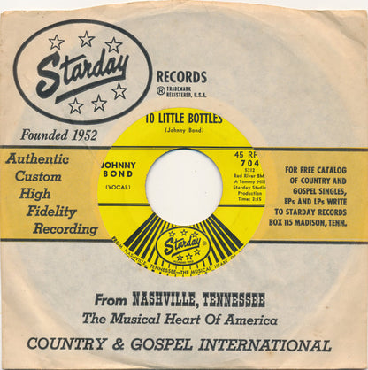 Johnny Bond : 10 Little Bottles / Let It Be Me (7", Single)