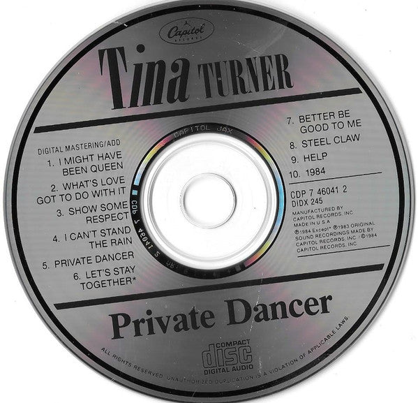 Tina Turner : Private Dancer (CD, Album, RP)