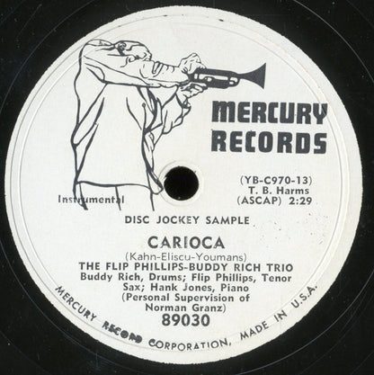 The Flip Phillips-Buddy Rich Trio : Carioca / Three Little Words (10", Promo)